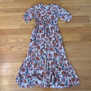 Feminine Floral Print Maxi Dress